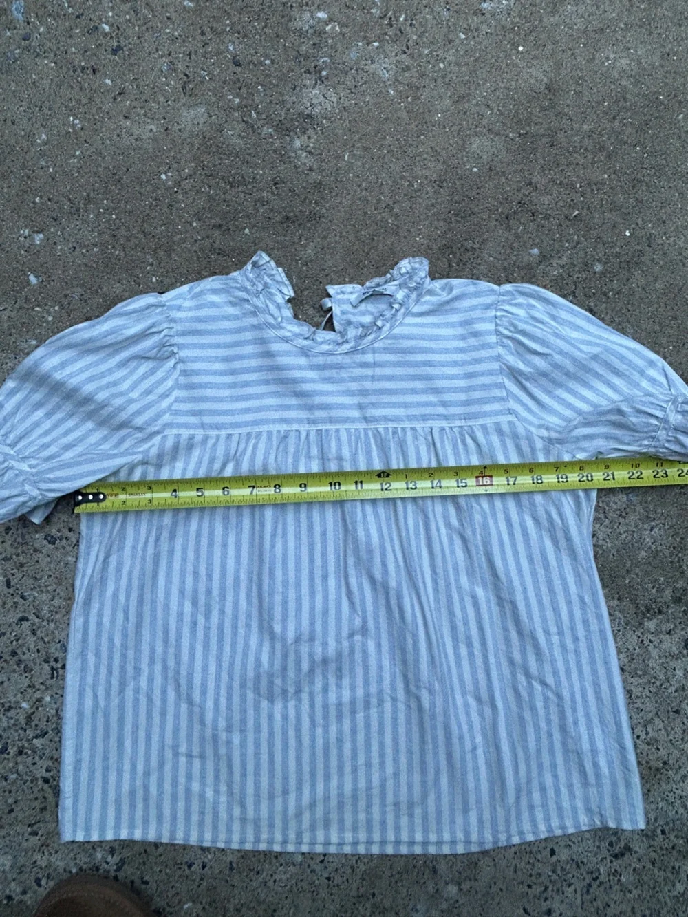 Madewell 100% Cotton Striped Peasant Blouse Blue & White Stripe Size Medium